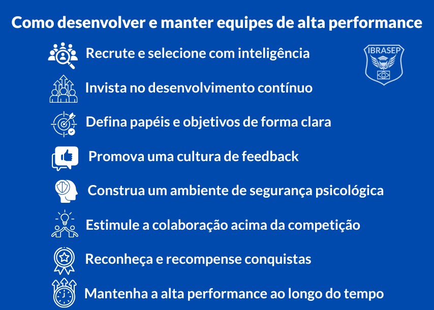 Infográfico sobre desenvolvimento de equipes de alta performance