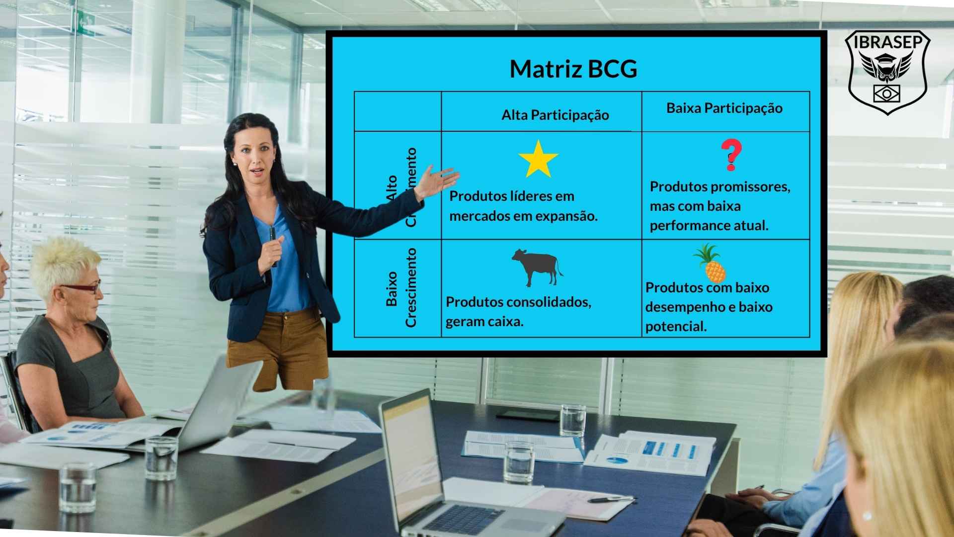 Apresentação da Matriz BCG em uma reunião