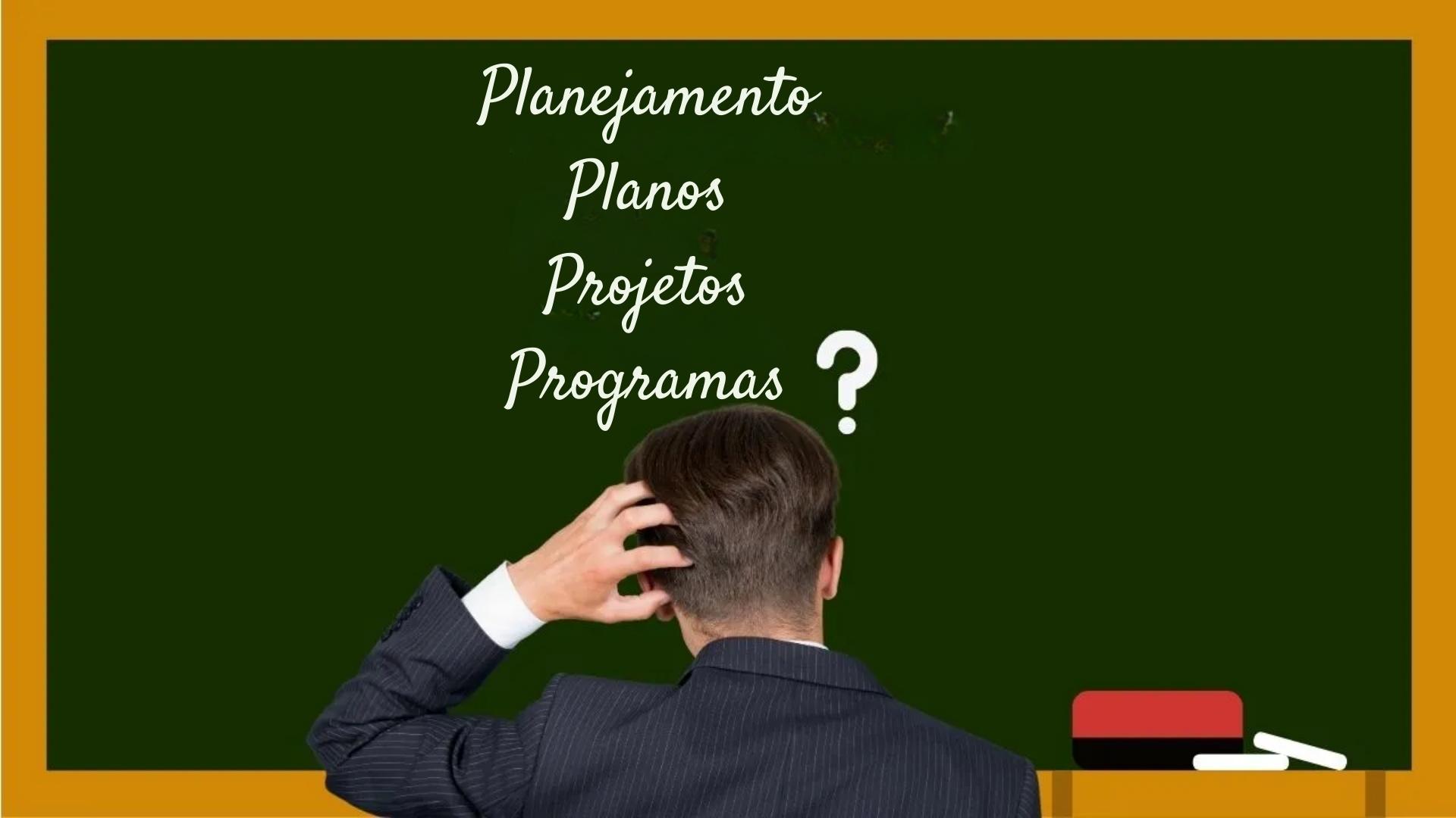 diferença entre programa, planejamento, projeto e plano